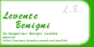 levente benigni business card